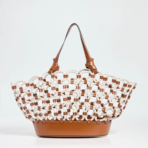 STAUD Squillo Leather & Rope Tote Bag - Picture 4 of 13